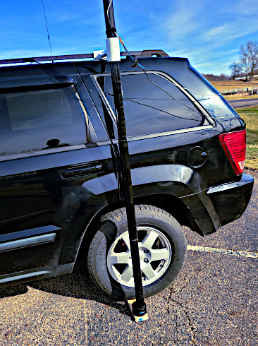 DIY drive on antenna mast mount for POTA activations